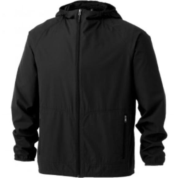 ELEVATE Sports Men's Banos Full Zip Hooded Lightweight Jacket Black Size XL - Picture 1 of 8